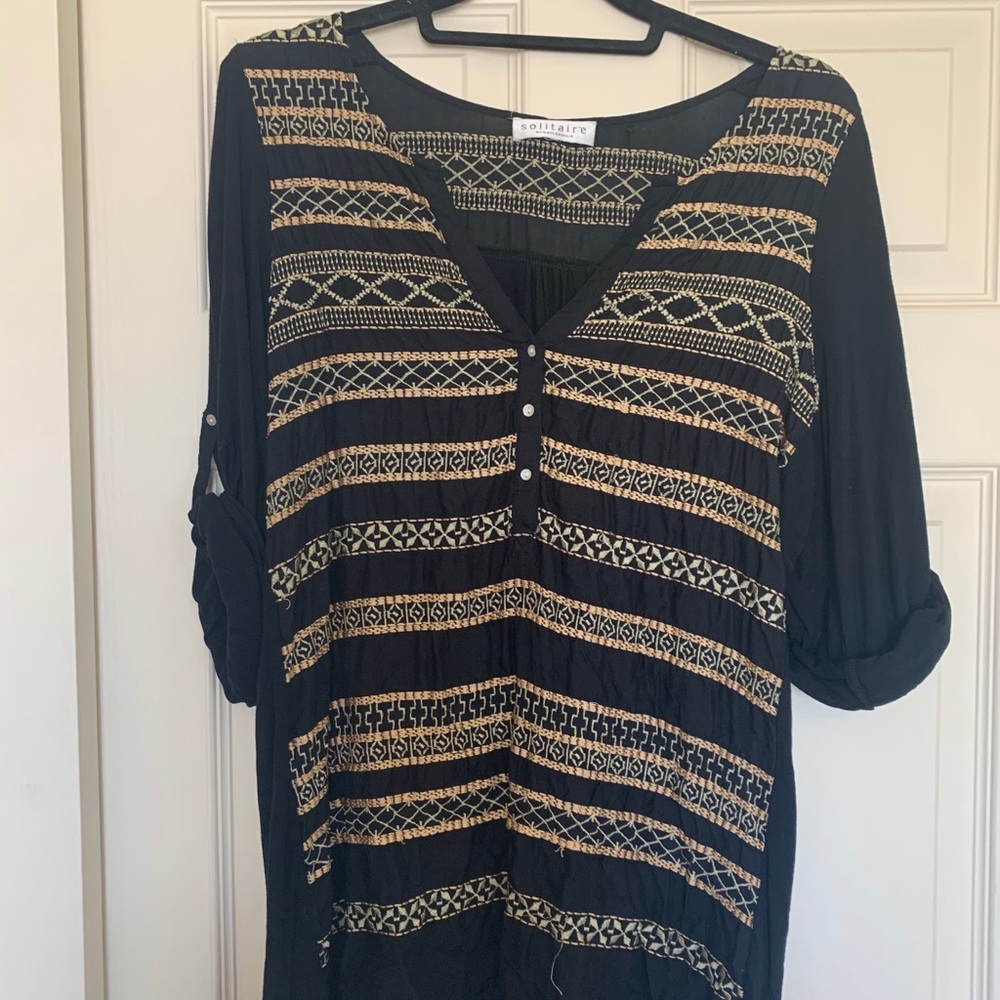 Black and gold blouse